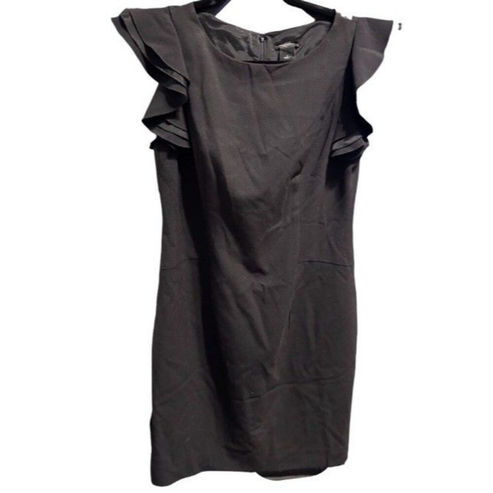 Ann Taylor LOFT Women's Black Dress Ruffle Sleeves Size 0